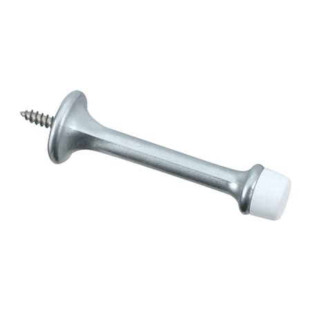 National Hardware National Hardware 3 in. L Zinc w/Rubber Tip Satin Chrome Silver Rigid Door Stop Mounts to wall N273-599